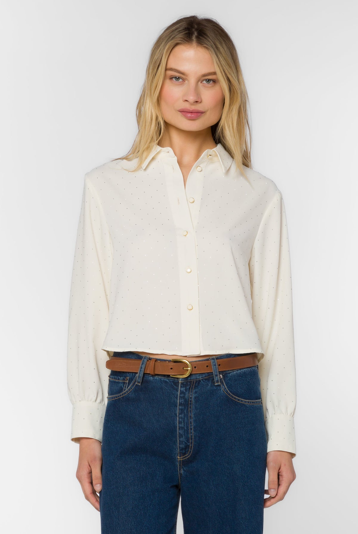 Lilith Rhinestone Button Down Top