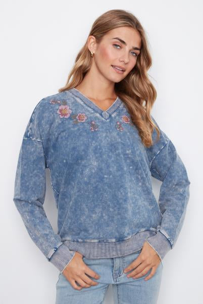 Cold Dye Terry Long Sleeve Top