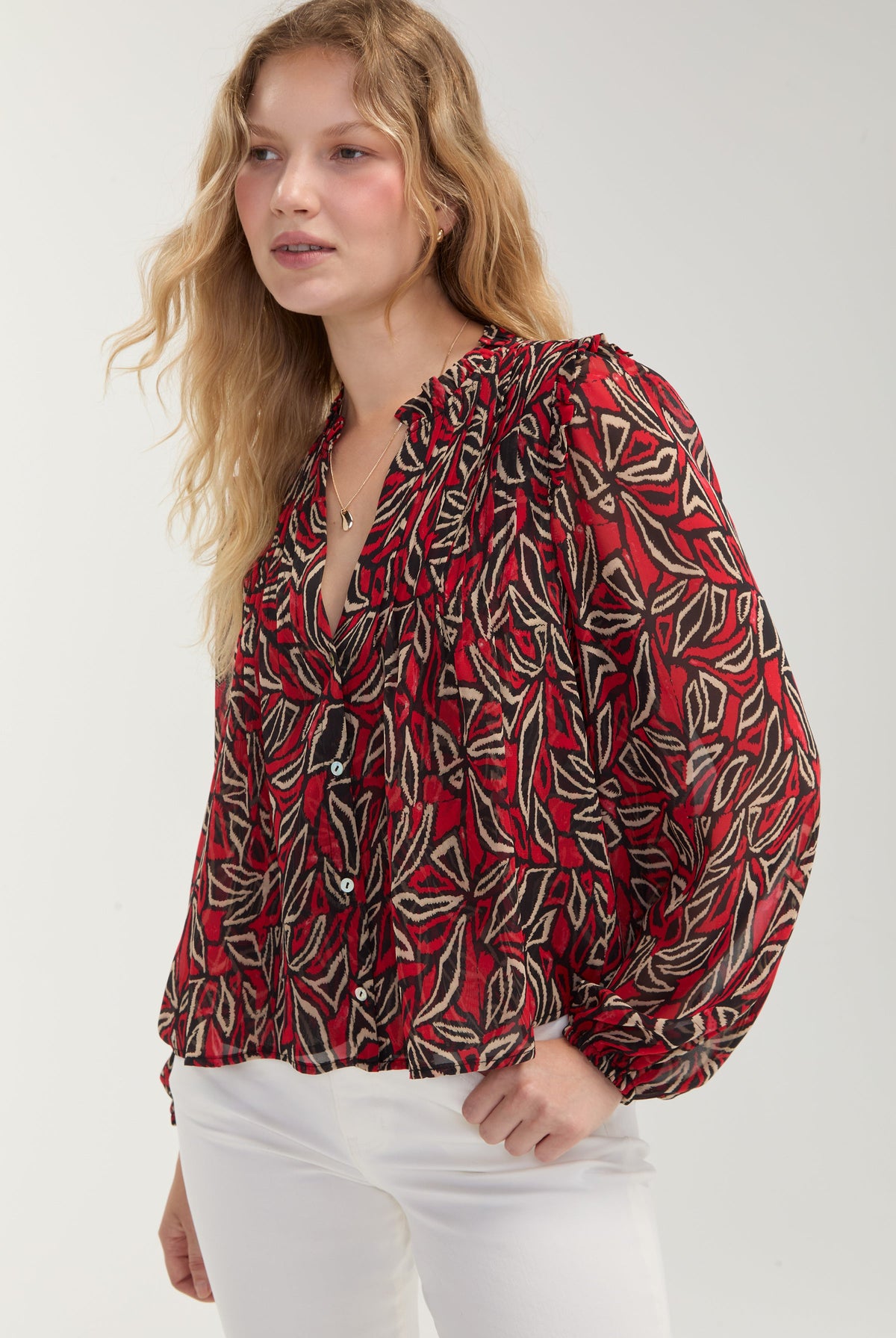 Woven Blouse w/buttons