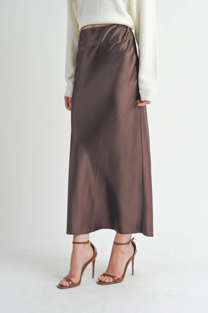 Satin maxi skirt