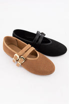 GLORY Perforated Mary Jane Flats