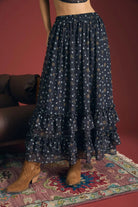 Floral Tiered Maxi Skirt