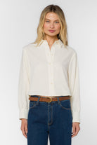 Lilith Rhinestone Button  Down Top
