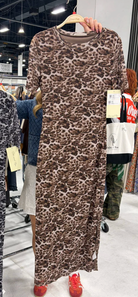 Animal Print Mesh Dress