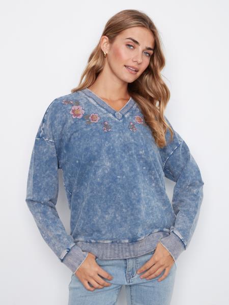Cold Dye Terry Long Sleeve Top