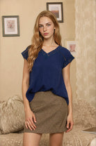 Lace Trim V-Neck Top
