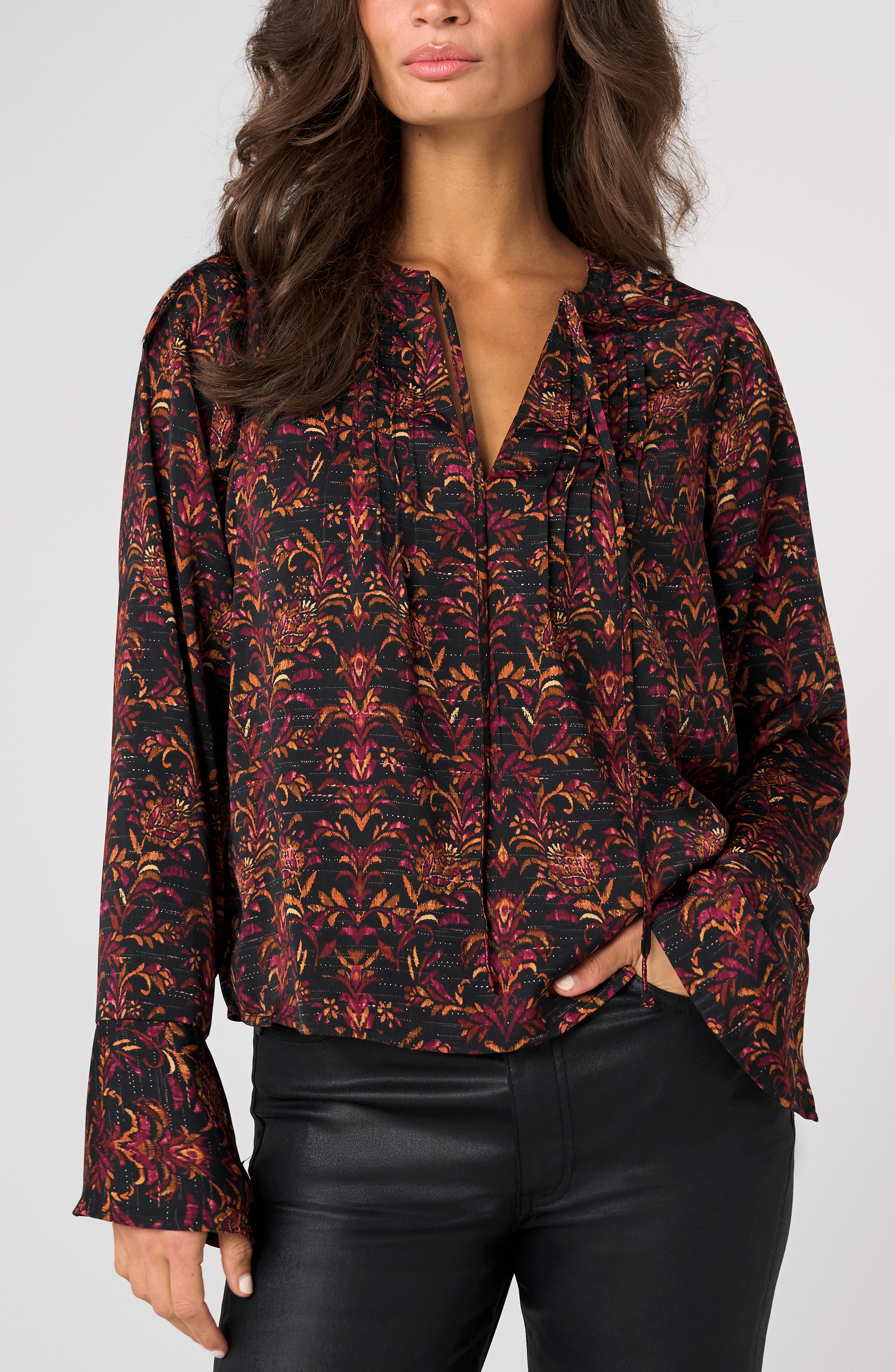LS Woven Blouse w/pintuck