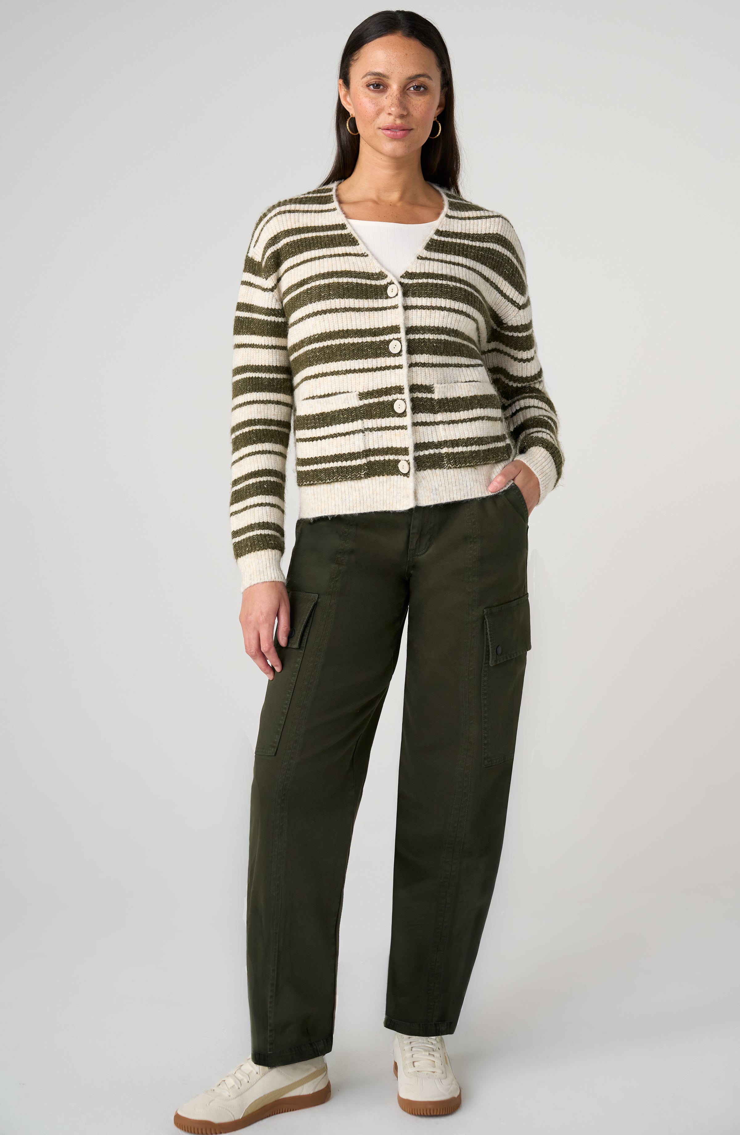 Long Sleeve Striped Cardigan