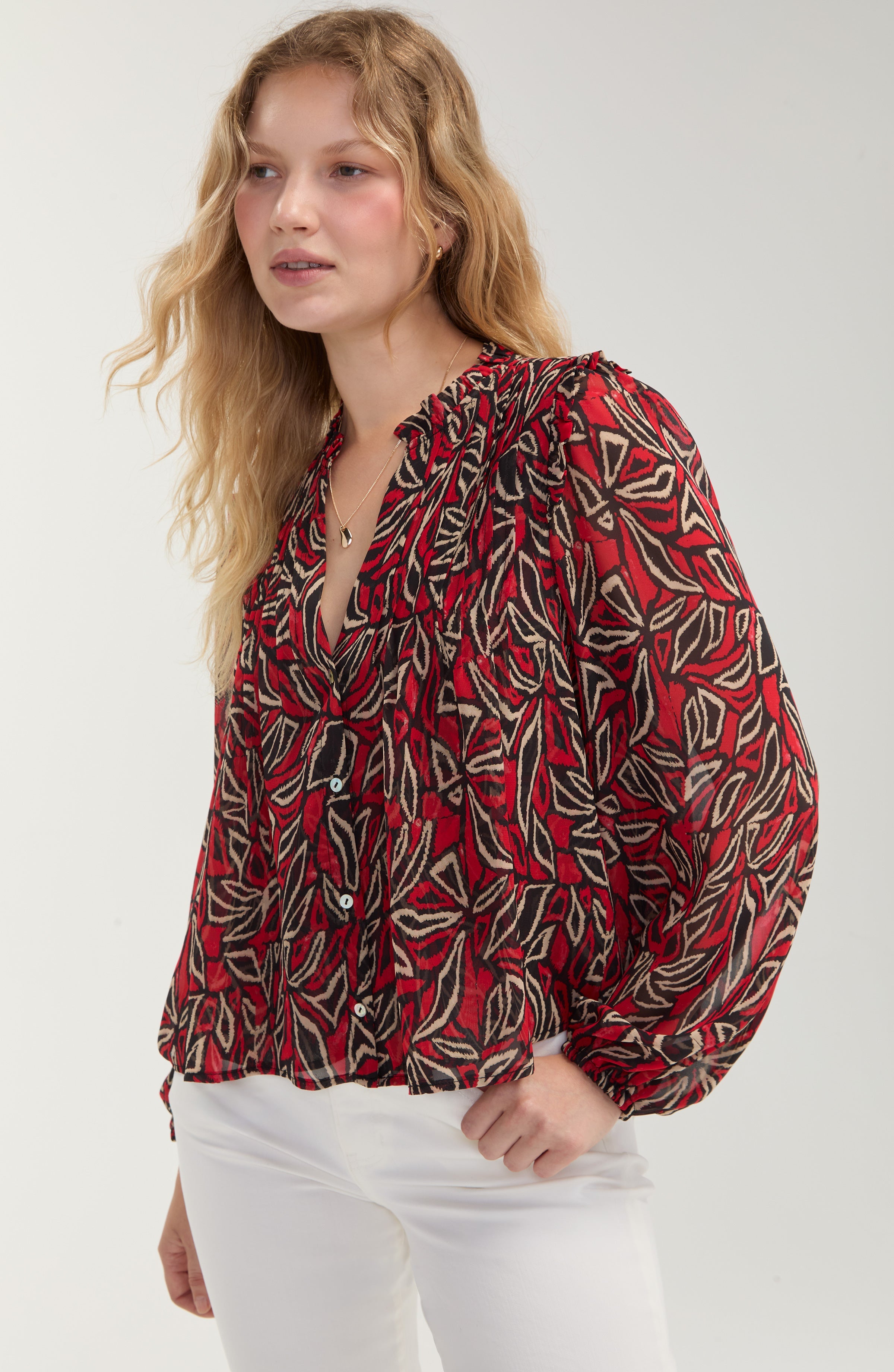 Woven Blouse w/buttons